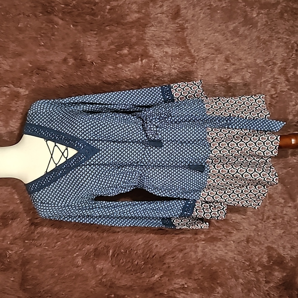 Miami Long Sleeve Tie Neck Dress